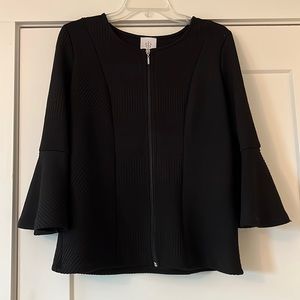 Papillon Blanc Zip Sweater with Flare Sleeves Size L